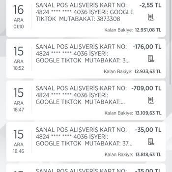 TikTok İznim Dışında Ziraat Hesabımdan Para Çekiliyor