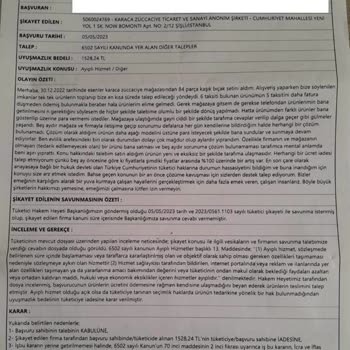 Karaca Züccaciye Gerçekleşmeyen Ücret İadesi