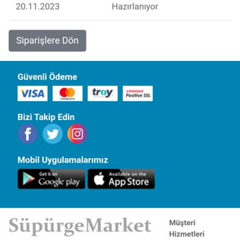 SüpürgeMarket Ürünümü Teslim Etmiyorlar
