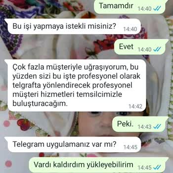 Telegram Evlere Ek İş Ve Çevrim İçi Müşteri Hizmetleri Başvurusu