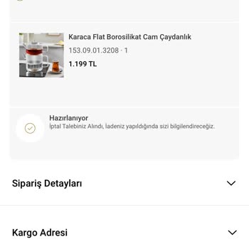 Karaca Züccaciye Ücret İademi Yapmıyor