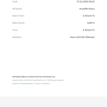 Migros MoneyPay Limit Ödemesi Sisteme Yansımadı.