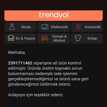 Grundig İade Ettiğim Ürün Geri Geldi Ürünü Bana Tekrardan Gönderdiler