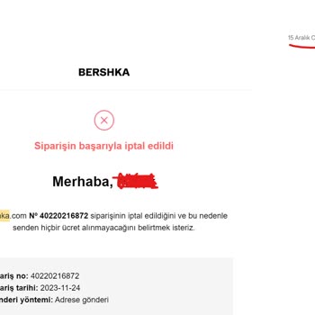Bershka Alınan Ürünleri 1 Ay Bekletip İptal Ediyor.