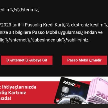 Passolig Olmayan Karta Ekstre Gönderiyor