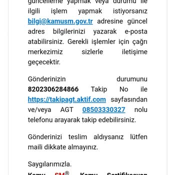 Kamu Sertifikasyon Merkezi (Kamu SM) Teslim Edilmeyen Malı Mühür