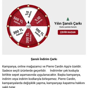 Pierre Cardin Giyim Pierre Cardin Fırsat Çarkı