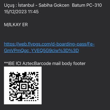 Pegasus Rötar Kaynaklı Yanan Biletim Hk.