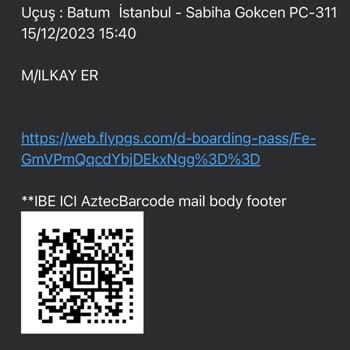 Pegasus Rötar Kaynaklı Yanan Biletim Hk.