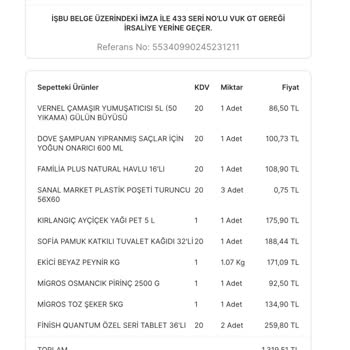 Migros Sanal Market İade Talebi