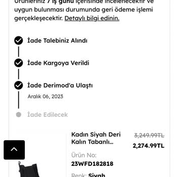 Derimod İade İnceleme Süresi Dolmasına Rağmen İşlem Yapılmıyor