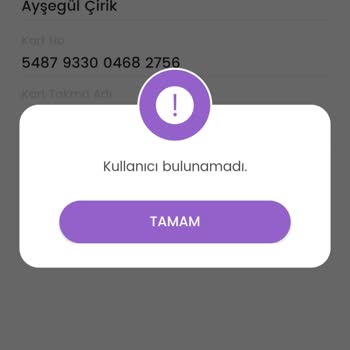 Kassa Banka Kartı Eklemede Kullanıcı Bulunamadı Hatası