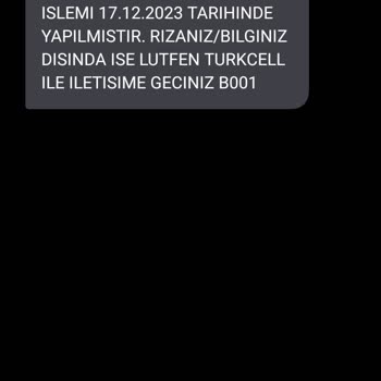 Turkcell Yasal Uyarı Mesajı