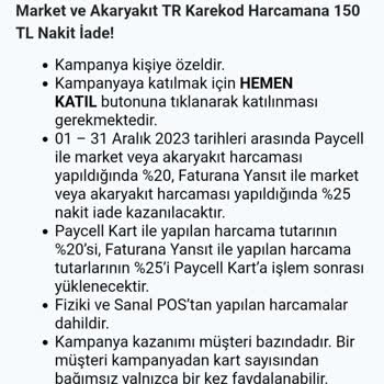 Paycell Nakit İade Yapılmadı