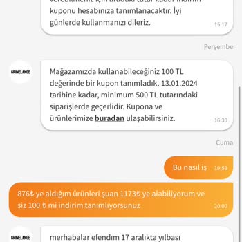 Grimelange Mağazası Yanlış Eksik Ürün