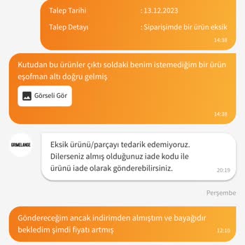 Grimelange Mağazası Yanlış Eksik Ürün