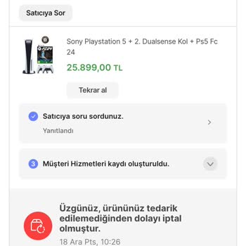 Hepsiburada Fiyat ve Stok Hatasından Sipariş İptali!