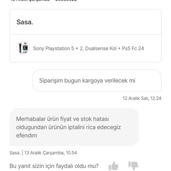 Hepsiburada Fiyat ve Stok Hatasından Sipariş İptali!