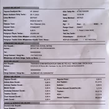 English Home Şikayet Yanlış Kargo