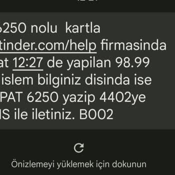 Tinder Paramı İadesini İstiyorum