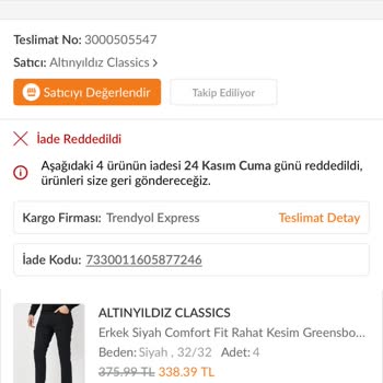 Trendyol Ürün İade Karışıklığı