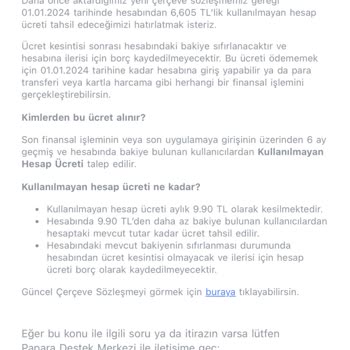 Papara Kullanılmayan Hesap Para Kesintisi!