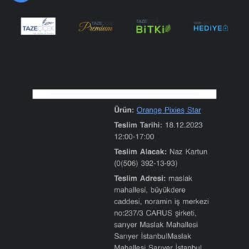 Taze Çiçek (tazecicek.com) Onaylamadığım Görseldeki Çiçek Gönderildi Ve Siparişim İle Alakasız
