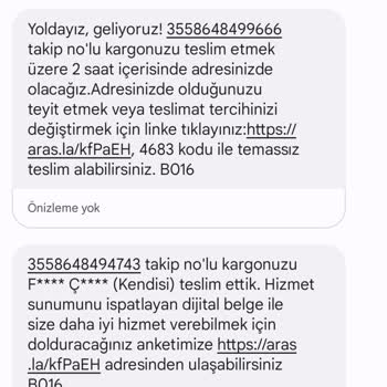 Aras Kargo Ürün Adresime Gelmiyor