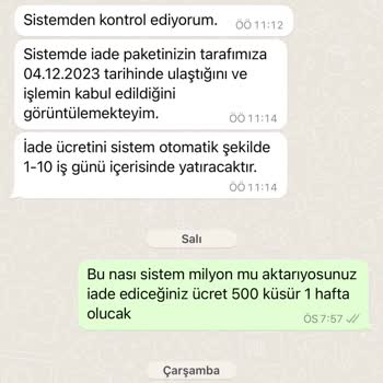 Bamost Ürün İadesi Ücretinin Yatırılmaması