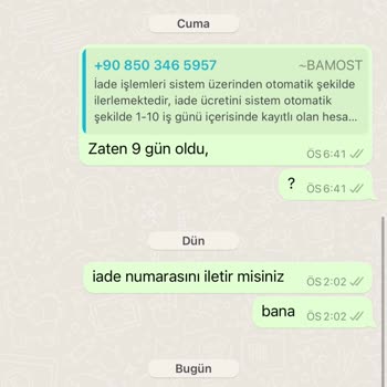 Bamost Ürün İadesi Ücretinin Yatırılmaması