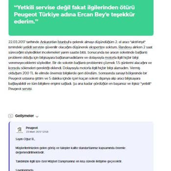 Peugeot Havada Kalan Sözler Ve Umursanmayan Müşteri Memnuniyeti