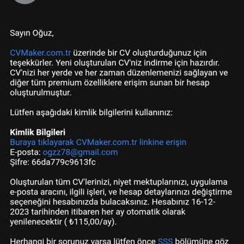 Cvmaker.com.tr Faturalandırmada Haksız Ücretlendirme!