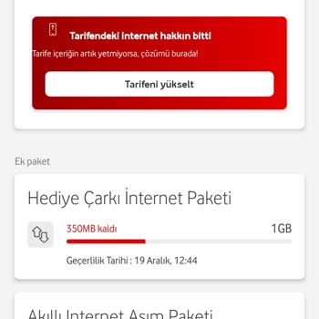 Vodafone Yanımda Paket Aşımı