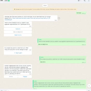 Zara'nın Henüz Teslim Almadığım Siparişi İptal Etmemesi