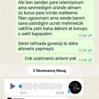Parsmennn (Instagram) Geri İade Yapılmıyor Ücret