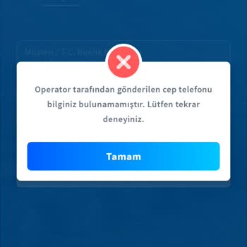 Halkbank Operatör Tarafından Gönderilen Cep Telefonu Bilginiz Bulunamamıştır