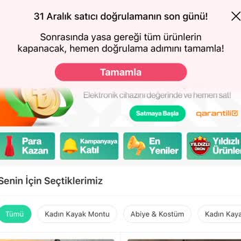 Dolap Satıcı Kimlik Doğrulamasından Sorun Yaşıyorum