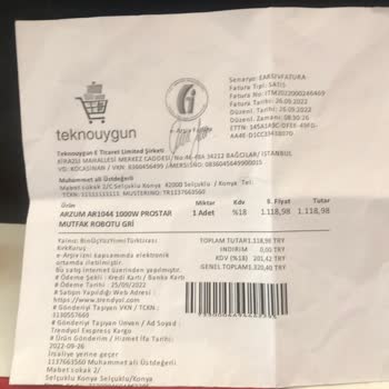 Arzum Tamiratın Ücretsiz Yapılmasını