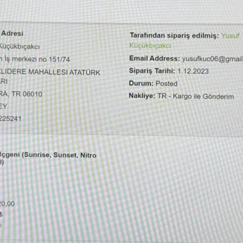 Kyani Türkiye Siparişimin Bir Türlü Gelmemesi