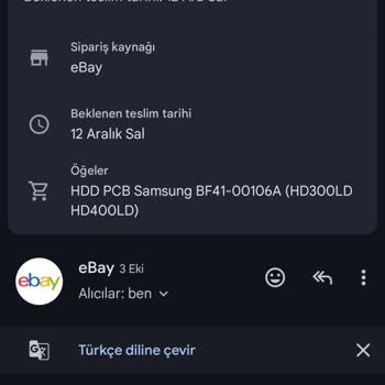 eBay Ürün Teslim Edilmedi