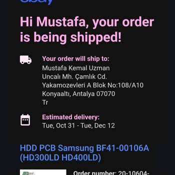 eBay Ürün Teslim Edilmedi