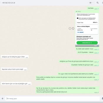 Yeşil Erciş Seyahat Otobüs Bilet Bedel İadesi