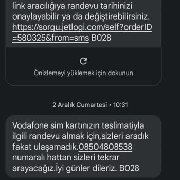 Vodafone Ve Kuryesi Glocal Cmh'nin Ciddiyetsizliği