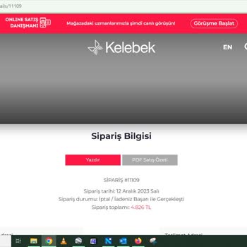 Kelebek Mobilya Gerekçe Gösterilmeden Ve Bildirim Yapılmadan Siparişim İptal Edildi