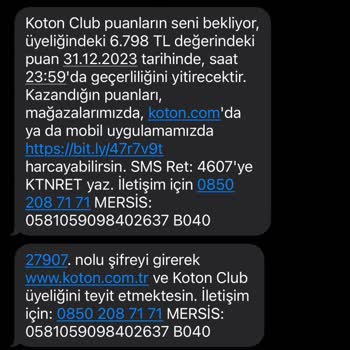 Koton Puan Hüsranı
