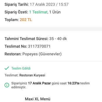 Popeyes Ürünümün İçinde Farklı Bir Cisim Çıkması