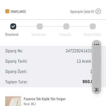 Madame Coco İptal Edilen Sipariş