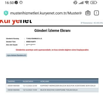 Kuryenet Kredi Kartımı Getir Artık