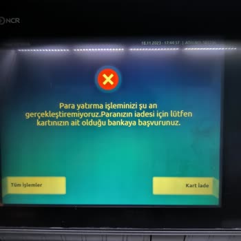 Yapı Kredi Bankası ATM Para Yatırma Esnasında Paramı Geri İade Vermedi