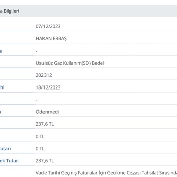 Başkent Doğalgaz Kapalı Durumda Olan Hesaba Haksız Fatura Kesilmesi